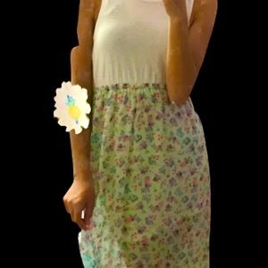 Spring Floral Silk Dress